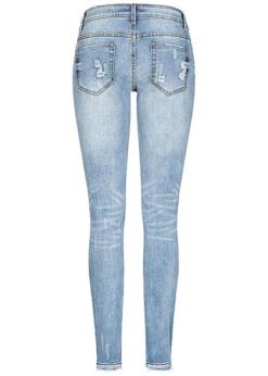 Cloud5ive Damen Skinny Jeans Hose Destroy Look 5-Pockets Hellblau Denim -Onlyy Kleidung Geschaft 21047005 2