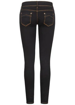 Cloud5ive Damen Skinny Jeans Hose 5-Pockets Kontrastnähte Schwarz Denim 5 Cloud5ive Damen Skinny Jeans Hose 5-Pockets Kontrastnähte Schwarz Denim -Onlyy Kleidung Geschaft 21047009 2