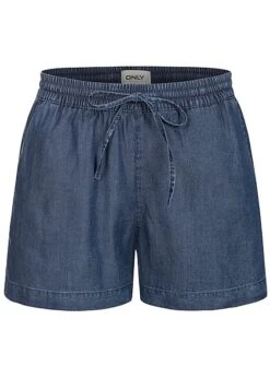 ONLY Damen NOOS Lyocell Denim Shorts Tunnelzug 2-Pockets Dunkel Blau Denim