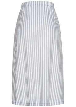 ONLY Damen Longform Rock Knopfleiste Streifen Muster Faded Denim Blau Weiss -Onlyy Kleidung Geschaft 21052306 2