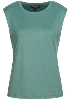 Brave Soul Damen Zweiteiler Set Top Mit Schulterpolster Radler Shorts Sage Grün -Onlyy Kleidung Geschaft 21052484 1