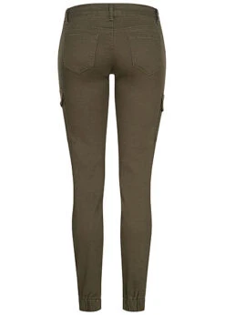 Seventyseven Lifestyle Damen Cargo Jeans Hose 7-Pockets Casual Fit Khaki Grün Denim 5 Seventyseven Lifestyle Damen Cargo Jeans Hose 7-Pockets Casual Fit Khaki Grün Denim -Onlyy Kleidung Geschaft 21057013 2