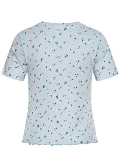 Stitch And Soul Damen Ribbed Frill T-Shirt Blumen Muster Vintage Jeans Blau 3 Stitch And Soul Damen Ribbed Frill T-Shirt Blumen Muster Vintage Jeans Blau -Onlyy Kleidung Geschaft 21062760 1