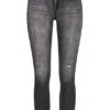 ONLY Damen NOOS Skinny Ankle Jeans Hose Fransen Crash Optik 5-Pockets Schwarz Grau Denim