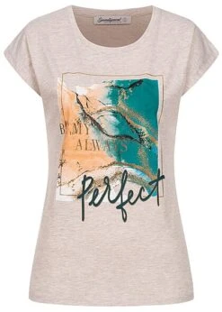 Seventyseven Lifestyle Damen Perfect Metallic Print Oatmeal Beige