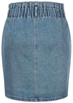 ONLY Damen High-Waist Paperbag Denim Mini Rock 2-Pockets Medium Blau Denim -Onlyy Kleidung Geschaft 21073304 2