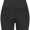 Urban Classics Damen Kurze High-Waist Radler Shorts Gummibund Schwarz