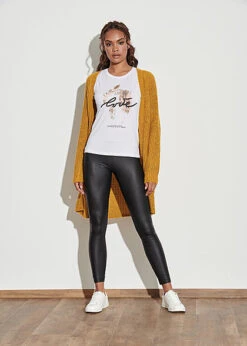 Seventyseven Lifestyle Damen T-Shirt You Are My Love Feder Print Paillettenbesatz Weiss -Onlyy Kleidung Geschaft 21074099 3