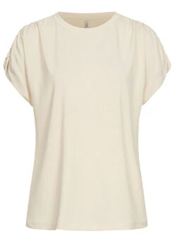 ONLY Damen Modal TENCEL Shirt Mit Raffdetails Whisper Weiss