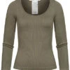 ONLY Damen Ribbed Longsleeve Pullover Kalamata Oliv Grün