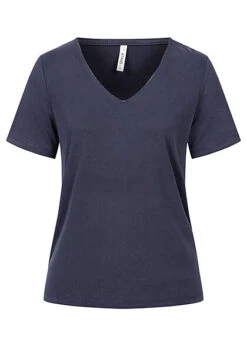 ONLY Damen V-Neck T-Shirt Evening Blau