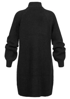 Noisy May Damen NOOS High-Neck Mini Strickkleid Mit Ballonärm Schwarz -Onlyy Kleidung Geschaft 21092058 2