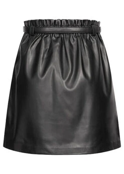 ONLY Damen Kunstleder Mini Rock Inkl. Bindegürtel 2-Pockets Schwarz -Onlyy Kleidung Geschaft 21093207 2