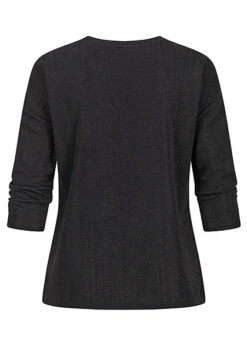 ONLY Damen 3/4 Arm Shirt Longsleeve Stuktur Muster Schwarz -Onlyy Kleidung Geschaft 21101214 1