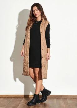 Clodus Damen Kleid Midi Longsleeve Schwarz -Onlyy Kleidung Geschaft 21102031 3