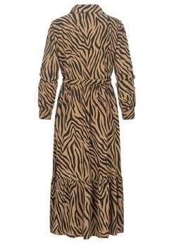 Styleboom Fashion Damen Viskose Maxi Kleid AOP Animal Bindegürtel Schwarz Braun 6 Styleboom Fashion Damen Viskose Maxi Kleid AOP Animal Bindegürtel Schwarz Braun -Onlyy Kleidung Geschaft 21106728 2