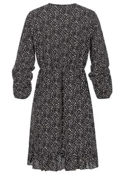 Styleboom Fashion Damen Longsleeve Dress Print Gepunktet Schwarz Weiss -Onlyy Kleidung Geschaft 21106814 2