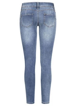 Seventyseven Lifestyle Damen Skinny Jeans Hose 5-Pockets Mit 2er Knopfleiste Med. Blau -Onlyy Kleidung Geschaft 21107015 2