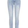 Seventyseven Lifestyle Damen Skinny Jeans Hose Inklusive Gürtel 5-Pockets Hell Blau