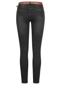 Seventyseven Lifestyle Damen Skinny Jeans Hose 5-Pockets Mit Gürtel Schwarz -Onlyy Kleidung Geschaft 21107025 2