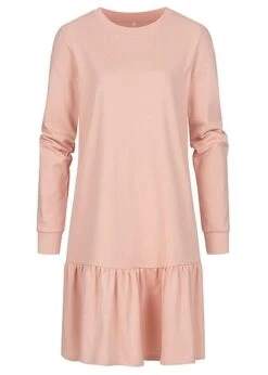 ONLY Damen NOOS Sweat Kleid Mit Ausgestellten Rock Smoke Rosa