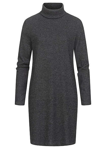 ONLY Damen Rollkragen Kleid Regular Fit Dunkel Grau Mel. 1 ONLY Damen Rollkragen Kleid Regular Fit Dunkel Grau Mel.