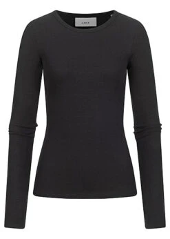 JJXX Damen NOOS Ribbed Longsleeve Leichter Pullover Schwarz