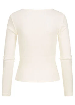 ONLY Damen NOOS Basic Ribbed Longsleeve Knopfleiste Carree-Ausschnitt Cloud Weiss -Onlyy Kleidung Geschaft 21110409 1