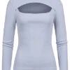 ONLY Damen Ausschnitt Longsleeve Leichter Pullover Eventide Blau