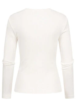 ONLY Damen Ausschnitt Longsleeve Leichter Pullover Tofu Weiss -Onlyy Kleidung Geschaft 21110447 2