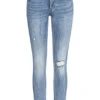 Vero Moda Damen NOOS Skinny Fit Jeans Hose 5-Pockets Low Rise Destroy Detail Med. Blau