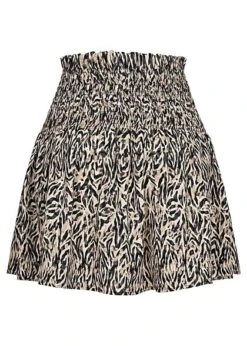 Aware By Vero Moda Damen Mini High-Wasit Rock Animal Print Travertine Beige Schwarz -Onlyy Kleidung Geschaft 21120582 2