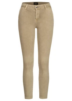 ONLY Damen Skinny Ankle Chino Jeans Hose 5-Pockets Mid-Waist Trench Coat Beige