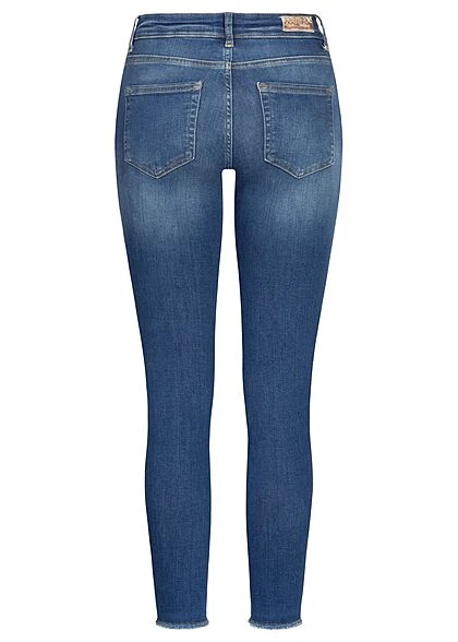 ONLY Damen NOOS Skinny Ankle Mid-Waist Jeans Hose 5-Pockets Fransen Am Saum Medium Blau 3 ONLY Damen NOOS Skinny Ankle Mid-Waist Jeans Hose 5-Pockets Fransen Am Saum Medium Blau – Bild 3