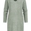 Vero Moda Damen V-Neck Strickkleid Flachstrick Laurel Wreath Grün Melange