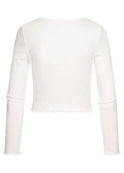 ONLY Damen Cropped V-Neck Longsleeve Pullover Mit Frilldetails Am Saum Weiss 3 ONLY Damen Cropped V-Neck Longsleeve Pullover Mit Frilldetails Am Saum Weiss -Onlyy Kleidung Geschaft 22010092 1