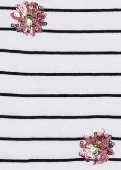 ONLY Damen T-Shirt Mit Blumen & Streifen Muster Bright Weiss -Onlyy Kleidung Geschaft 22010229 2