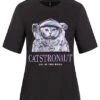 ONLY Damen T-Shirt Catstronaut Cats Print Moonless Night Schwarz Lila