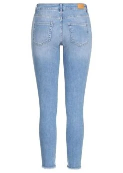 ONLY Damen NOOS Skinny Ankle Jeans Hose Mid-Waist Fransen Am Saumende Hell Medium Blau -Onlyy Kleidung Geschaft 22010281 2
