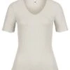 JACQUELINE DE YONG JDY By ONLY Damen NOOS Ribbed V-Neck T-Shirt Mit Frilldetails Mineral Gray Grün