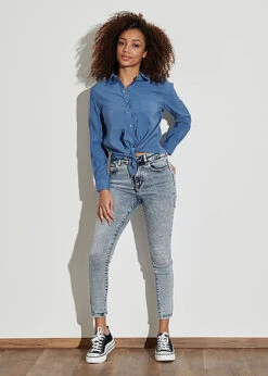 ONLY Damen NOOS Skinny Jeans Hose High Waist 5 Pockets Hell Blau Denim -Onlyy Kleidung Geschaft 22010625 3