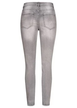 VILA Damen NOOS Cropped Skinny Jeans Hose 5-Pockets Mid Waist- Straight Fit Grau -Onlyy Kleidung Geschaft 22020393 2