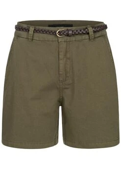 Vero Moda Damen NOOS Shorts Kurze Hose Mit Flechtgürtel 2 Pockets Ivy Grün