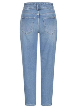 ONLY Damen High Waist Jeans Hose 5-Pockets Mit Tunnelzug Hell Blau Denim -Onlyy Kleidung Geschaft 22020633 2