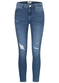 ONLY Damen Skinny Fit Push Up Jeans Hose Im Destroyed Look Medium Blau