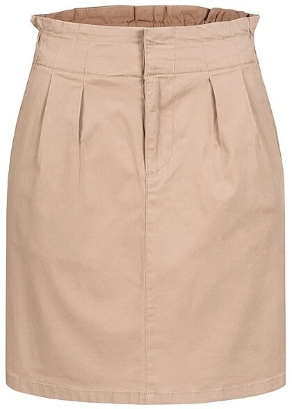 Vero Moda Damen Paperbag Rock Mit Paspeltaschen Silver Mink Braun 1 Vero Moda Damen Paperbag Rock Mit Paspeltaschen Silver Mink Braun