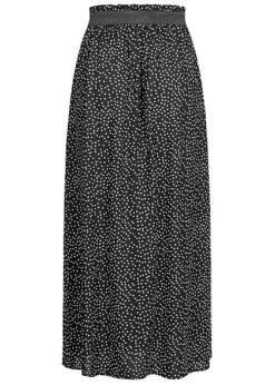 ONLY Damen NOOS Paperbag Rock Longform Mit Gummibund Gepunktet Schwarz Weiss -Onlyy Kleidung Geschaft 22030192 2