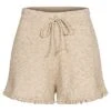 ONLY Damen Strick Shorts Kurze Hose Mit Fransendetails Pumice Stone Beige