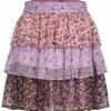 JACQUELINE DE YONG JDY By ONLY Damen Mehrlagiger Mini Faltenrock Mit Floralem Mix Print Lavendula Lila