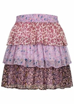 JACQUELINE DE YONG JDY By ONLY Damen Mehrlagiger Mini Faltenrock Mit Floralem Mix Print Lavendula Lila -Onlyy Kleidung Geschaft 22030328 2